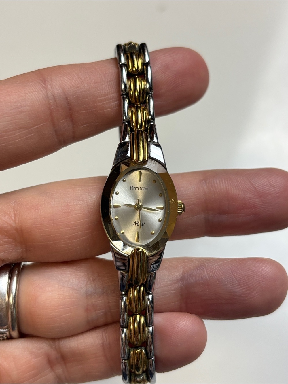 Armitron Women's Oval Faceted Crystal Bracelet Watch